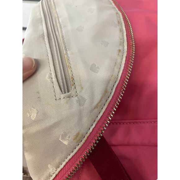 KATE SPADE, SMALL PINK AND MAROON NYLON BACKPACK WITH POCKET - Picture 14 of 16